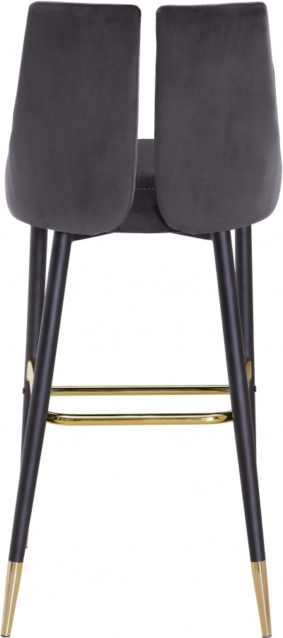 Sleek Velvet Upholstered Bar Stool — 960-C - Grey - 960Grey-C alternate view 3