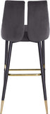 Sleek Velvet Upholstered Bar Stool — 960-C - Grey - 960Grey-C alternate view 3