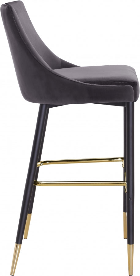 Sleek Velvet Upholstered Bar Stool — 960-C - Grey - 960Grey-C alternate view 4