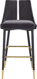 Sleek Velvet Upholstered Bar Stool — 960-C - Grey - 960Grey-C alternate view 5
