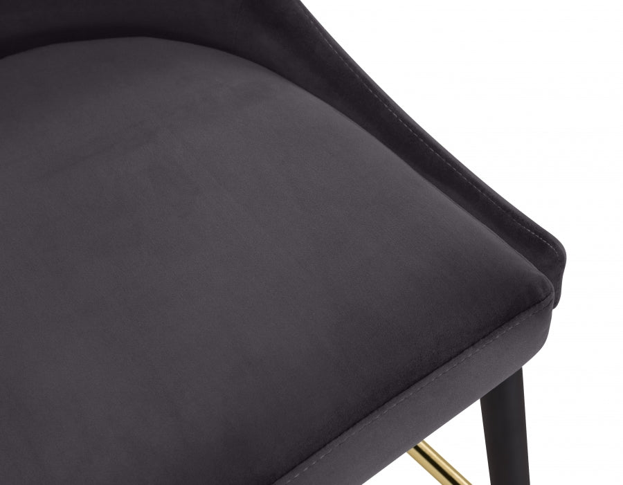 Sleek Velvet Upholstered Bar Stool — 960-C - Grey - 960Grey-C alternate view 6