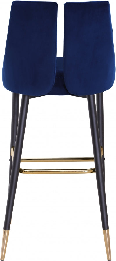 Sleek Velvet Upholstered Bar Stool — 960-C - Blue - 960Navy-C alternate view 3