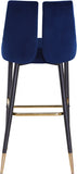 Sleek Velvet Upholstered Bar Stool — 960-C - Blue - 960Navy-C alternate view 3