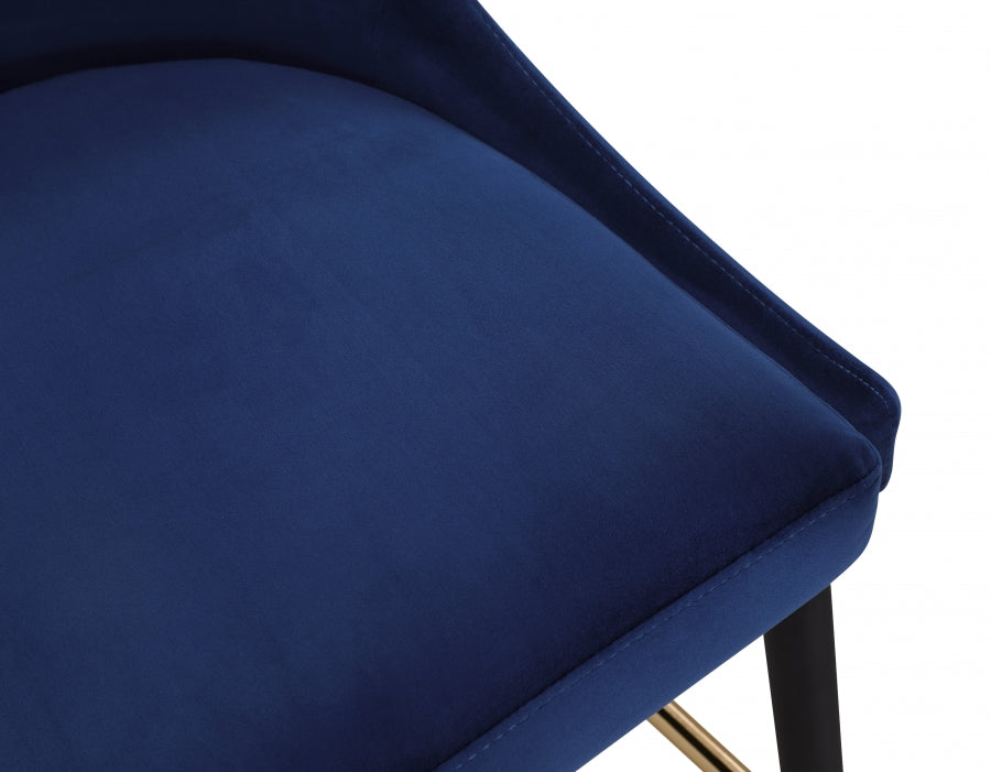 Sleek Velvet Upholstered Bar Stool — 960-C - Blue - 960Navy-C alternate view 6
