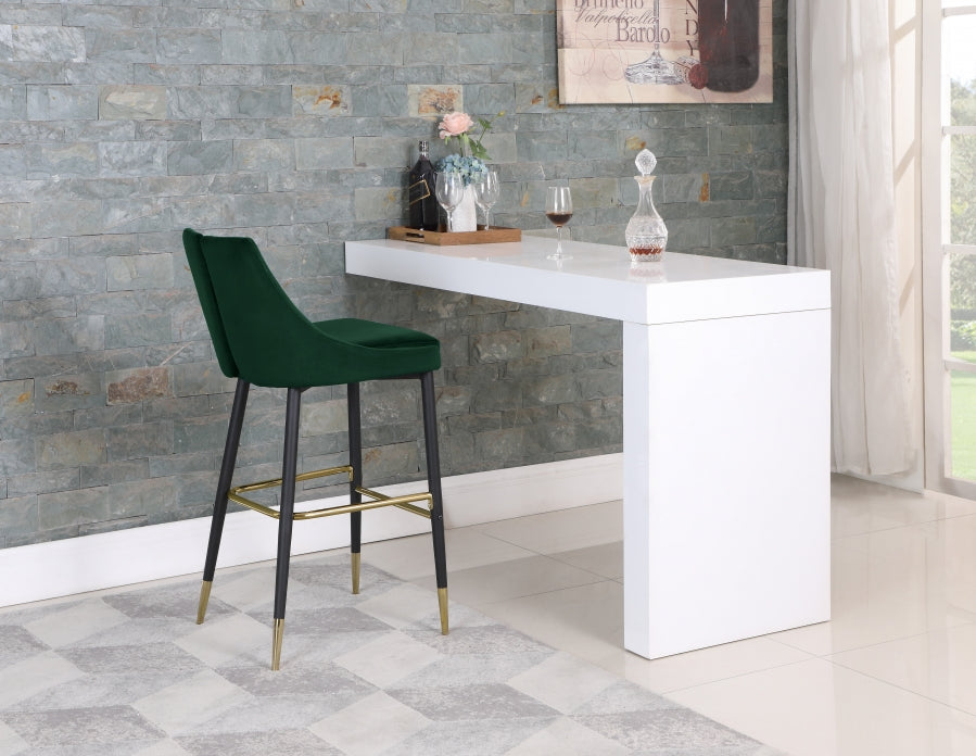 Sleek Velvet Upholstered Bar Stool — 960-C - Green - 960Green-C alternate view 2