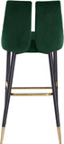 Sleek Velvet Upholstered Bar Stool — 960-C - Green - 960Green-C alternate view 3
