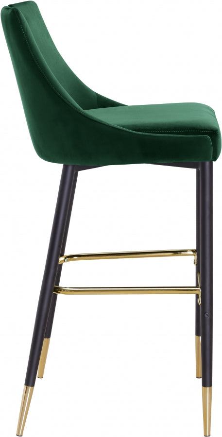 Sleek Velvet Upholstered Bar Stool — 960-C - Green - 960Green-C alternate view 4