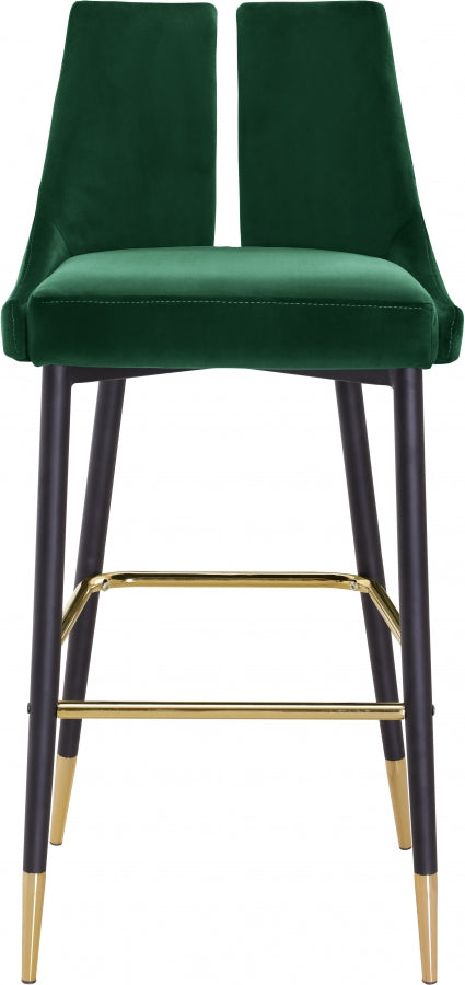 Sleek Velvet Upholstered Bar Stool — 960-C - Green - 960Green-C alternate view 5