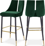 Sleek Velvet Upholstered Bar Stool — 960-C - Green - 960Green-C Double Chair