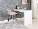 Sleek Velvet Upholstered Bar Stool — 960-C - Pink - 960Pink-C alternate view 2