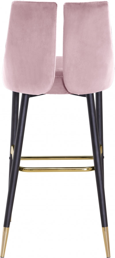 Sleek Velvet Upholstered Bar Stool — 960-C - Pink - 960Pink-C alternate view 3