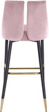 Sleek Velvet Upholstered Bar Stool — 960-C - Pink - 960Pink-C alternate view 3