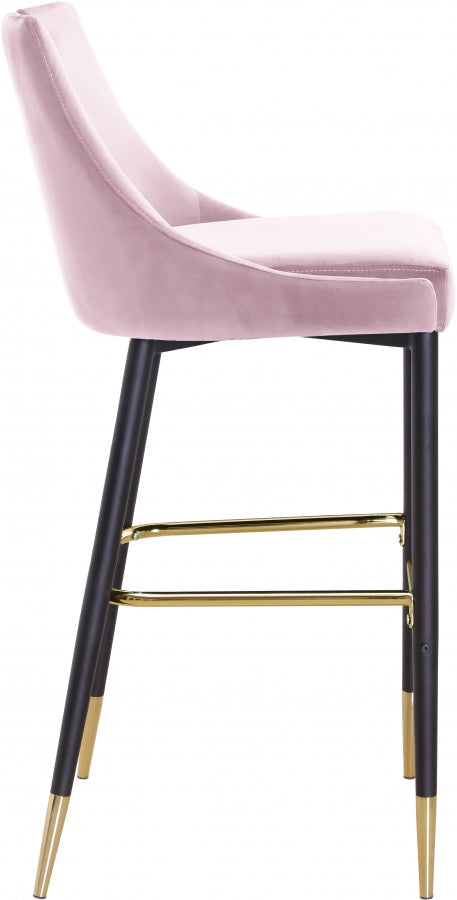 Sleek Velvet Upholstered Bar Stool — 960-C - Pink - 960Pink-C alternate view 4