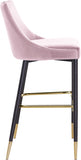 Sleek Velvet Upholstered Bar Stool — 960-C - Pink - 960Pink-C alternate view 4