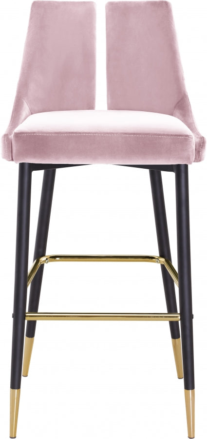 Sleek Velvet Upholstered Bar Stool — 960-C - Pink - 960Pink-C alternate view 5