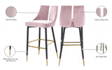 Sleek Velvet Upholstered Bar Stool — 960-C - Pink - 960Pink-C Infographic