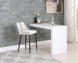 Sleek Velvet Upholstered Bar Stool — 960-C - Cream - 960Cream-C alternate view 1