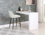 Sleek Velvet Upholstered Bar Stool — 960-C - Cream - 960Cream-C alternate view 2