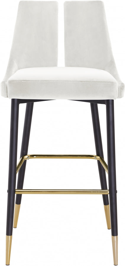 Sleek Velvet Upholstered Bar Stool — 960-C - Cream - 960Cream-C alternate view 5