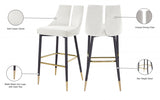 Sleek Velvet Upholstered Bar Stool — 960-C - Cream - 960Cream-C Infographic