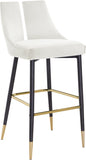 Sleek Velvet Upholstered Bar Stool — 960-C - Cream - 960Cream-C