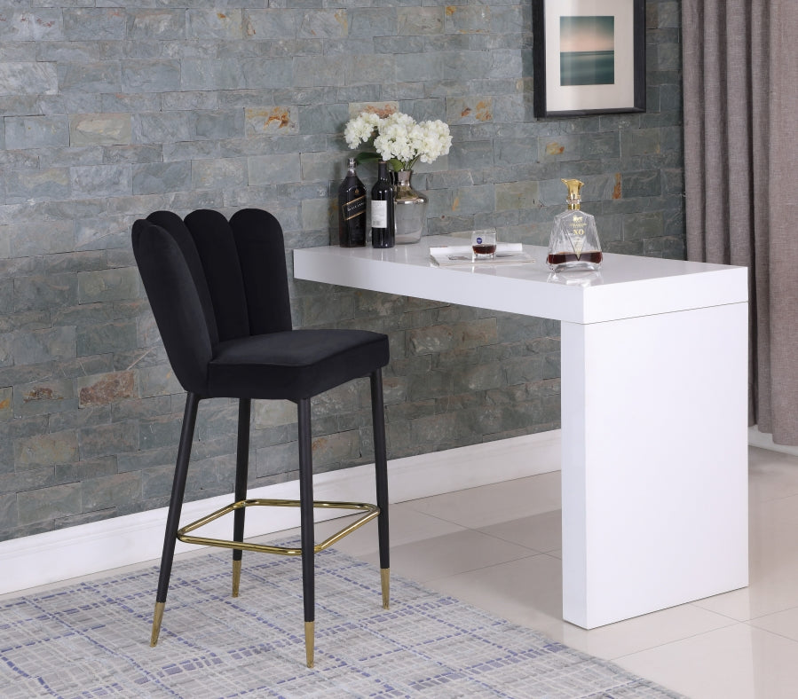 Lily Velvet Upholstered Bar Stool — 961-C - Black - 961Black-C alternate view 1