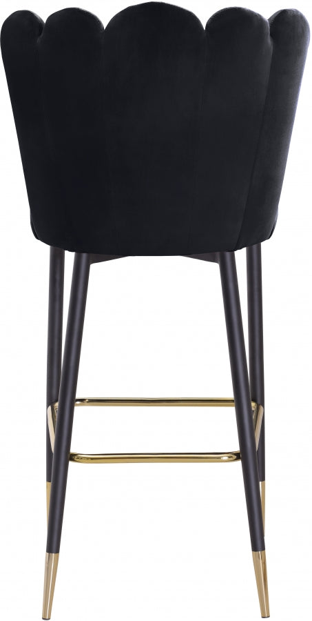 Lily Velvet Upholstered Bar Stool — 961-C - Black - 961Black-C alternate view 3