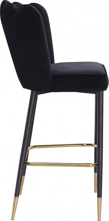 Lily Velvet Upholstered Bar Stool — 961-C - Black - 961Black-C alternate view 4