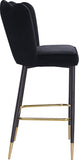 Lily Velvet Upholstered Bar Stool — 961-C - Black - 961Black-C alternate view 4