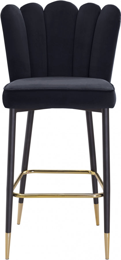 Lily Velvet Upholstered Bar Stool — 961-C - Black - 961Black-C alternate view 5