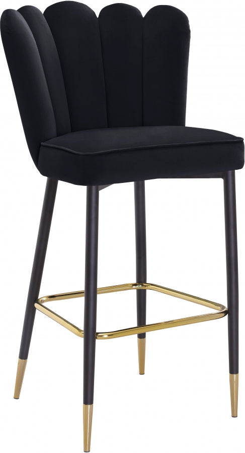 Lily Velvet Upholstered Bar Stool — 961-C - Black - 961Black-C