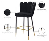 Lily Velvet Upholstered Bar Stool — 961-C - Black - 961Black-C Infographic