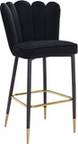 Lily Velvet Upholstered Bar Stool — 961-C - Black - 961Black-C