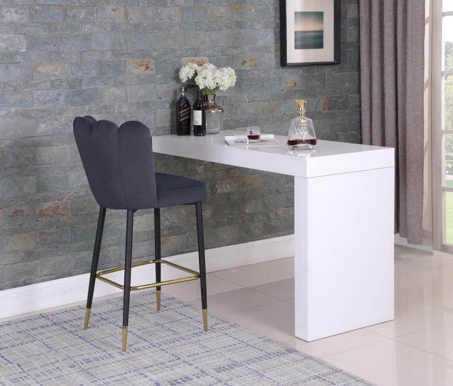 Lily Velvet Upholstered Bar Stool — 961-C - Grey - 961Grey-C alternate view 2