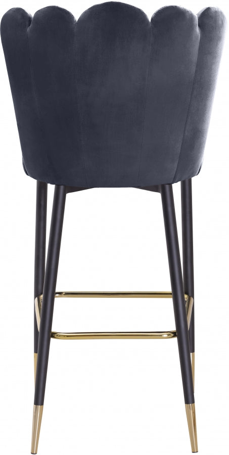 Lily Velvet Upholstered Bar Stool — 961-C - Grey - 961Grey-C alternate view 3