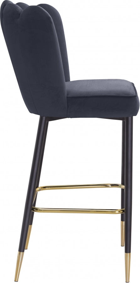 Lily Velvet Upholstered Bar Stool — 961-C - Grey - 961Grey-C alternate view 4