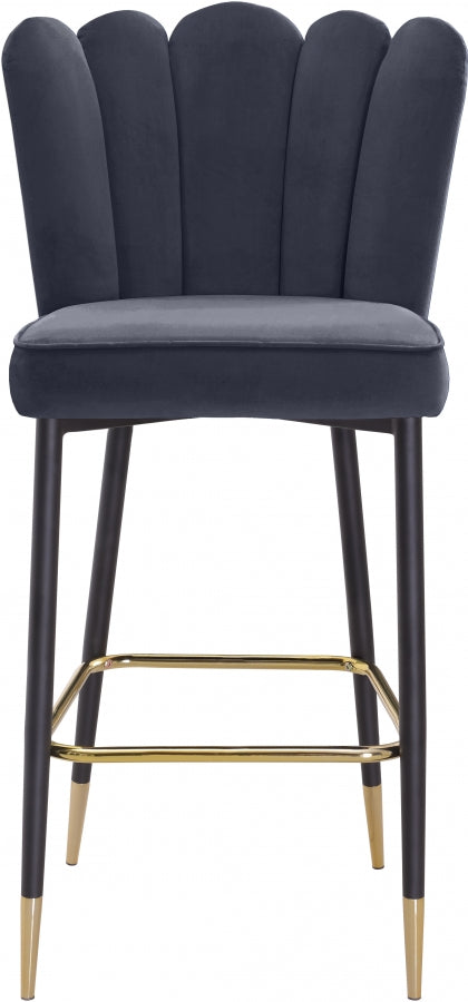 Lily Velvet Upholstered Bar Stool — 961-C - Grey - 961Grey-C alternate view 5