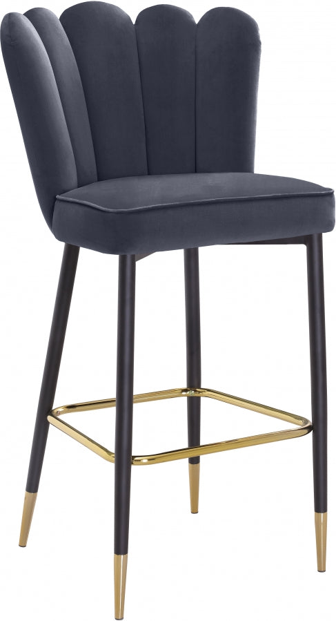 Lily Velvet Upholstered Bar Stool — 961-C - Grey - 961Grey-C