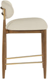 Riccio Vegan Leather Upholstered Counter Stool — 11038-C - Beige - 11038Beige-C alternate view 3