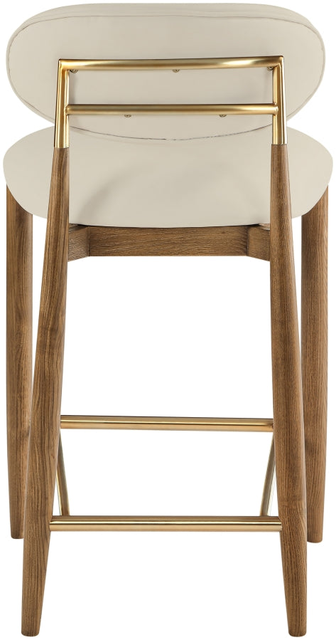 Riccio Vegan Leather Upholstered Counter Stool — 11038-C - Beige - 11038Beige-C alternate view 4