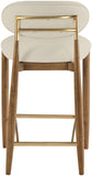 Riccio Vegan Leather Upholstered Counter Stool — 11038-C - Beige - 11038Beige-C alternate view 4