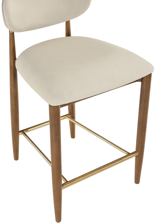 Riccio Vegan Leather Upholstered Counter Stool — 11038-C - Beige - 11038Beige-C alternate view 6