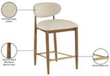 Riccio Vegan Leather Upholstered Counter Stool — 11038-C - Beige - 11038Beige-C Infographic