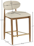 Riccio Vegan Leather Upholstered Counter Stool — 11038-C - Beige - 11038Beige-C Dim