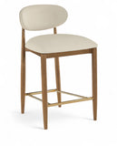 Riccio Vegan Leather Upholstered Counter Stool — 11038-C - Beige - 11038Beige-C