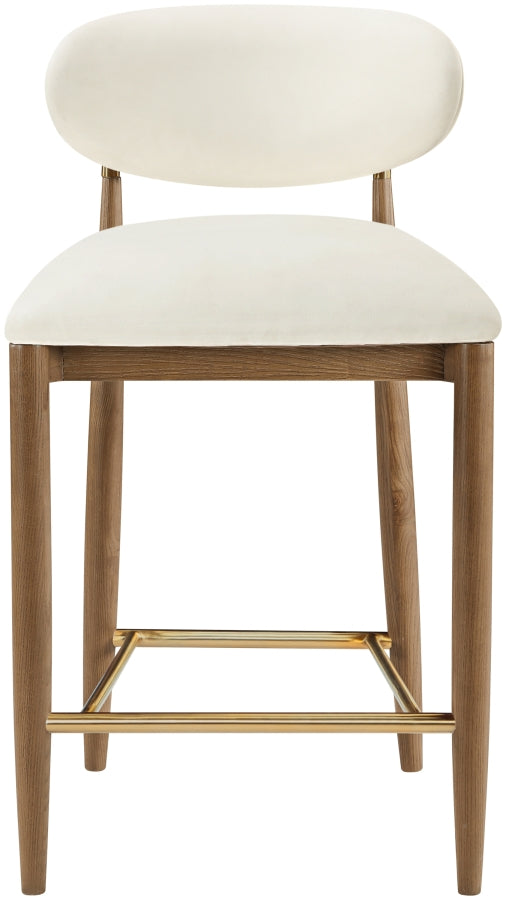 Riccio Vegan Leather Upholstered Counter Stool — 11038-C - Cream - 11038Cream-C alternate view 2