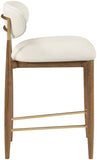 Riccio Vegan Leather Upholstered Counter Stool — 11038-C - Cream - 11038Cream-C alternate view 3