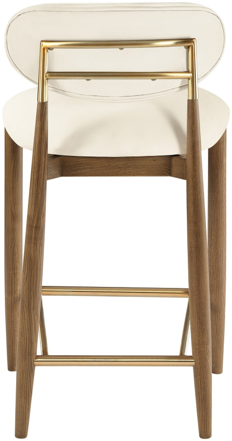 Riccio Vegan Leather Upholstered Counter Stool — 11038-C - Cream - 11038Cream-C alternate view 4
