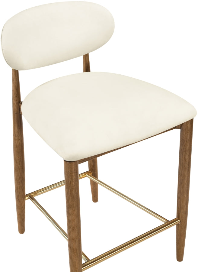 Riccio Vegan Leather Upholstered Counter Stool — 11038-C - Cream - 11038Cream-C alternate view 5