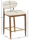 Riccio Vegan Leather Upholstered Counter Stool — 11038-C - Cream - 11038Cream-C Dim